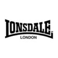 Black LONSDALE™ logo with arched lettering above 'LONDON' on a white background.