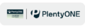 PlentyONE 'Premium Partner' Badge in Dunkelblau neben dem dunkelblauen PlentyONE Logo auf hellgrauem Hintergrund.