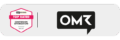 OMR Reviews Badge 'Top Rated Conversion Optimization Q4/21' in Pink neben dem schwarzen OMR Logo auf hellgrauem Hintergrund.